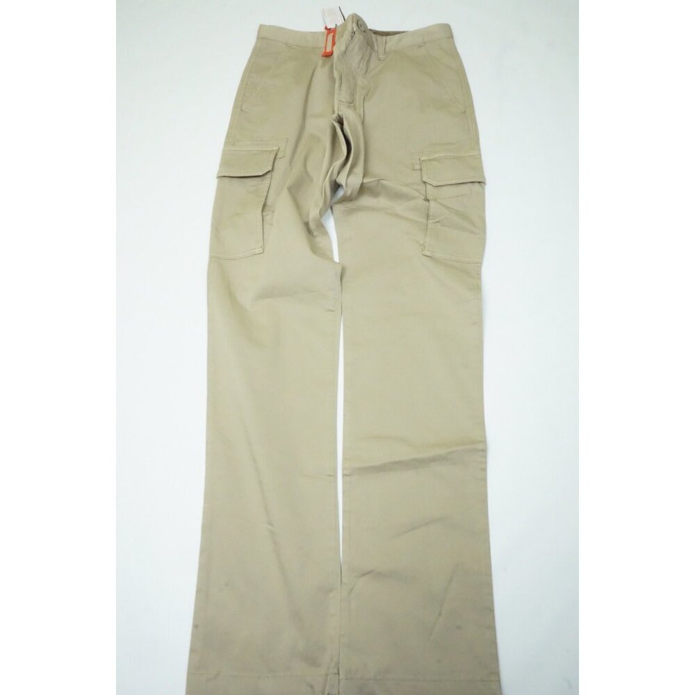 Isaia Tinto Slim Cotton Blend Solid Beige Khaki Brown Cargo Pants 46R Brand New - Picture 3 of 8